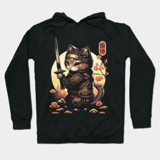 Samurai Cat Tattoo, Kawaii Ninja Cat Hoodie